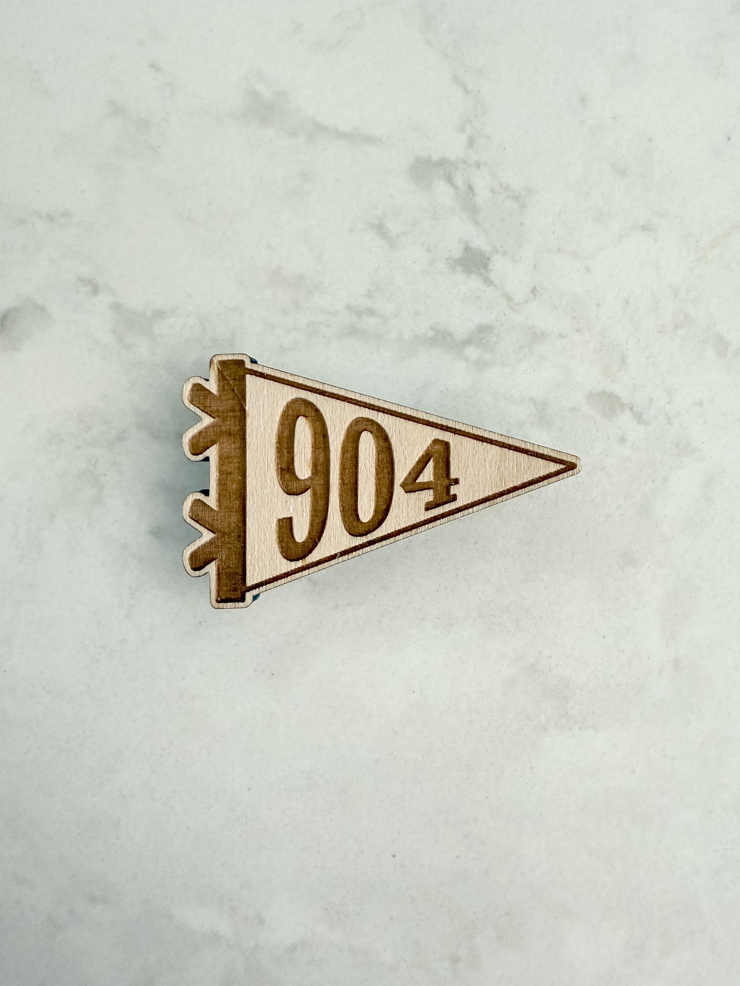 Pennant Shaped Wood Magnet