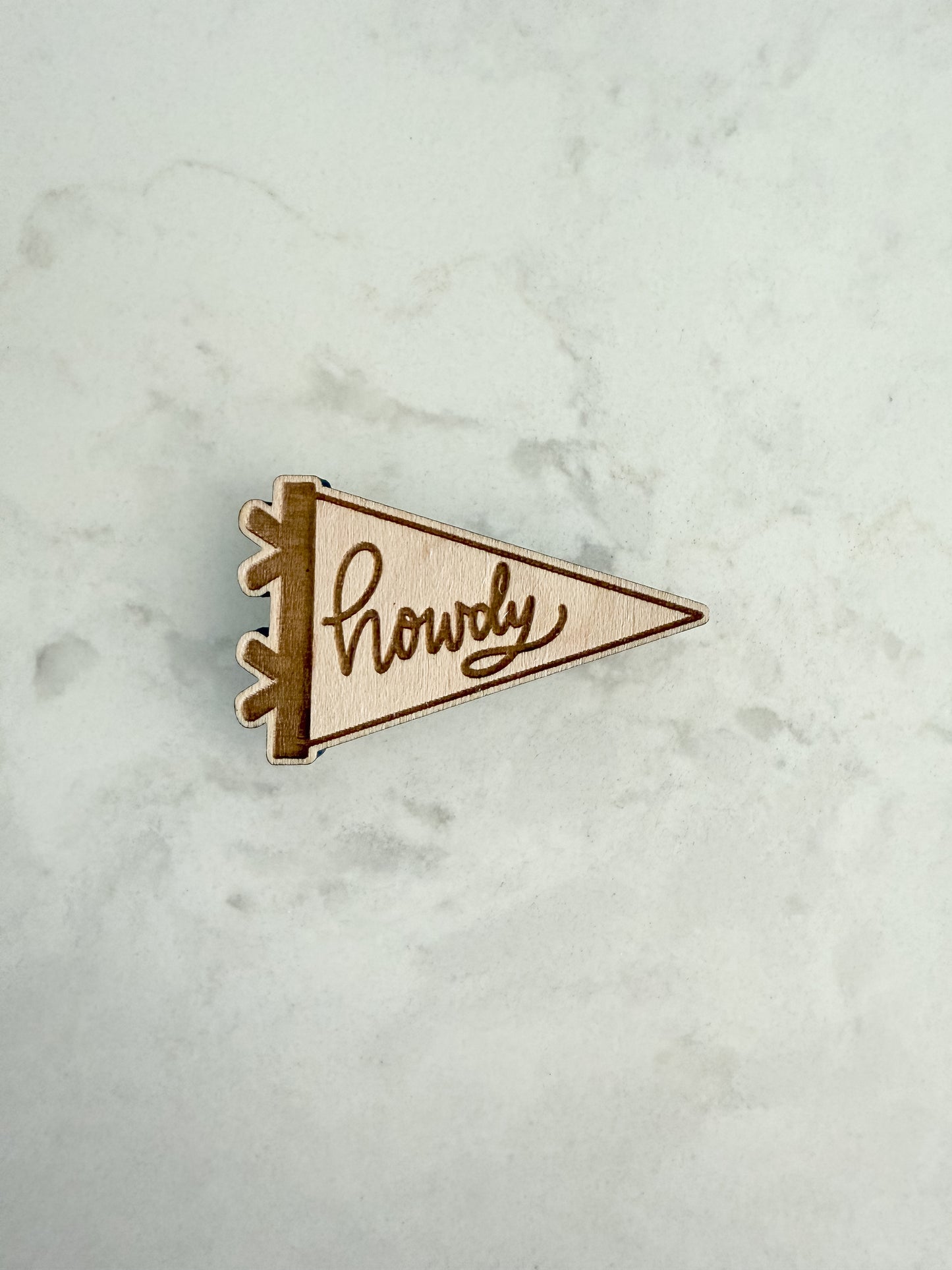 Pennant Shaped Wood Magnet
