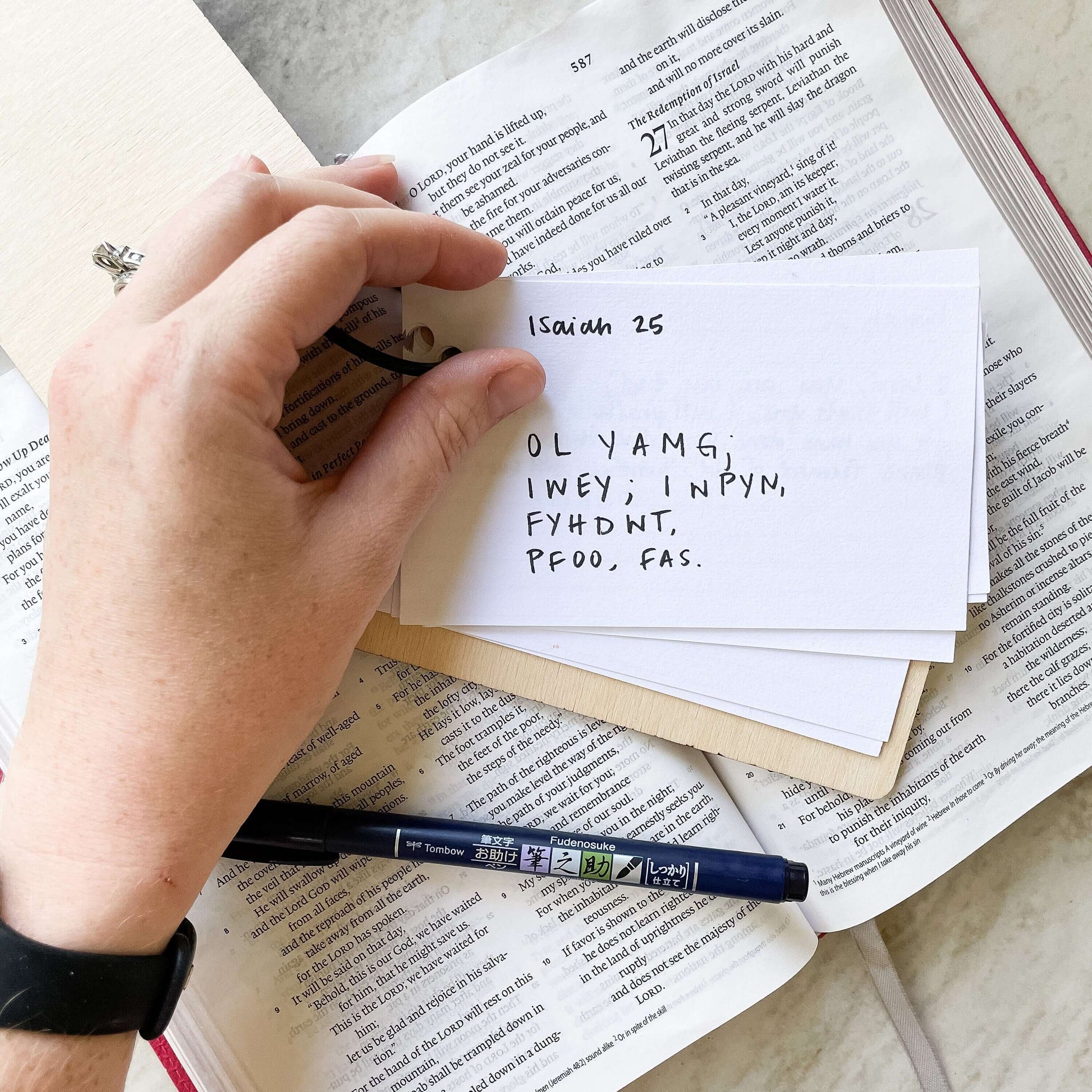 Wood Notecard + Memory Verse Holder for Scripture Memory – Grace ...